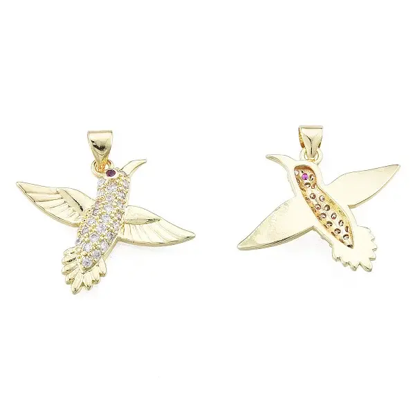 Brass Micro Pave Clear Cubic Zirconia Pendants