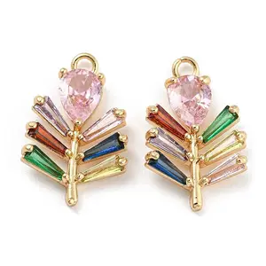 Brass Micro Cubic Zirconia Pendants