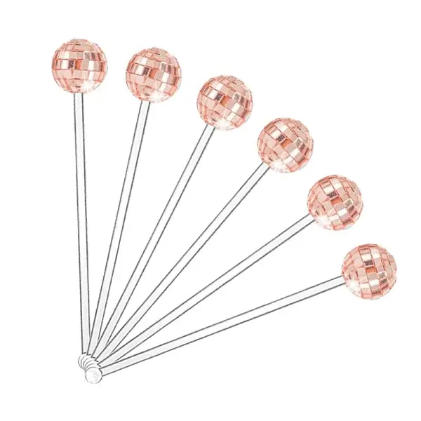 Disco Ball Plastic Cocktail Stirrers