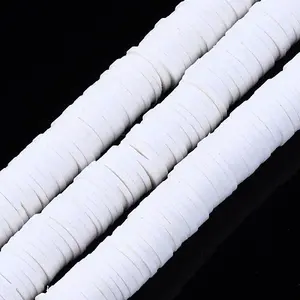 Flat Round Handmade Polymer Clay Beads
