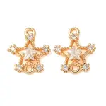 Brass Pave Clear Cubic Zirconia Connector Charms