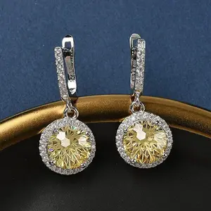 925 Sterling Silver Micro Pave Cubic Zirconia Hoop Earrings