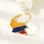 Brass Enamel Cuff Open Rings