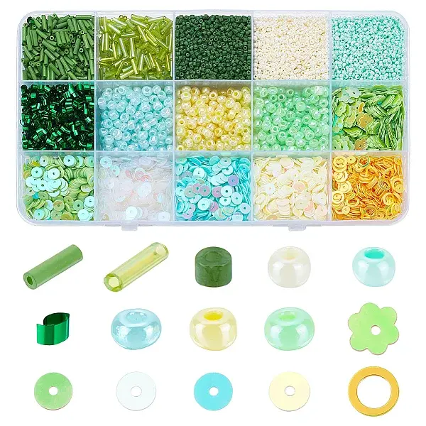 DIY Green Themed Jewerly Making Finding Kits