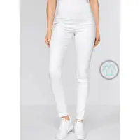 Dámske stretchové nohavice ŠTÍHLY PÁS - biela 3XL