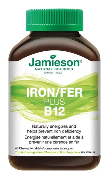 Jamieson Iron + Vitamin B12 Chewable