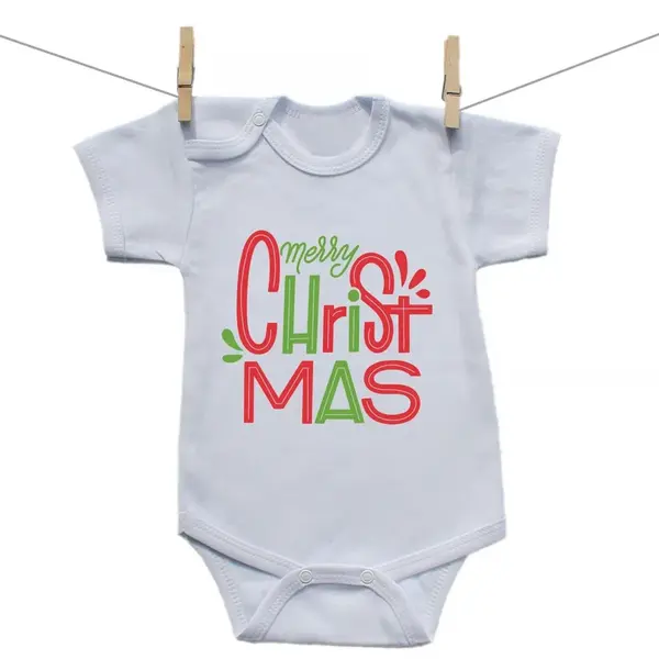 Boodyy Body s krátkym rukávom Merry Christmas 92 (18-24 mesiacov)