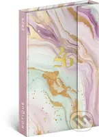 NOTIQUE Týždenný magnetický diár Ružový mramor 2026