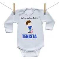 Boodyy Body s dlhým rukávom Keď vyrastiem budem tenista 62 (2-4 mesiace)