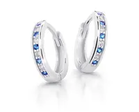 Cutie Jewellery Půvabné kruhové náušnice z bílého zlata C3342-80-X-2 modrá