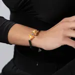 Lampglas Vznešený náramek Double Golden Triangle s 24karátovým zlatem v perlách Lampglas BTA-D-1