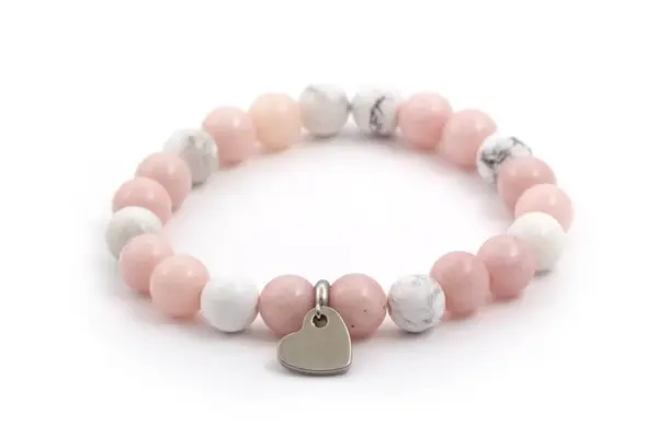 Agato Korálkový náramek z jadeitu a howlitu MINK05/17