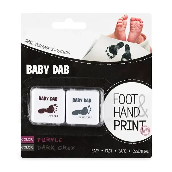 Baby Dab Barva na dětské otisky 2ks fialová šedá