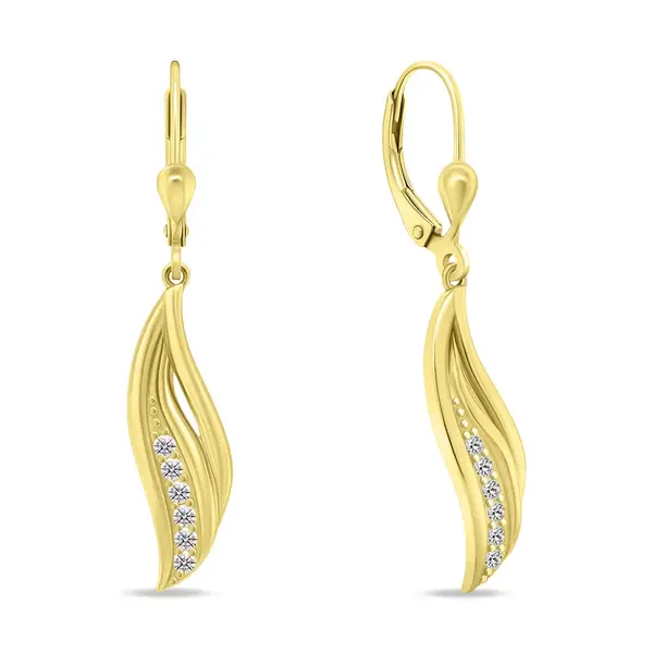 Brilio Silver Slušivé pozlacené náušnice se zirkony EA274Y