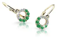 Cutie Jewellery Zlaté dětské náušnice C2154-10-X-1 zelená