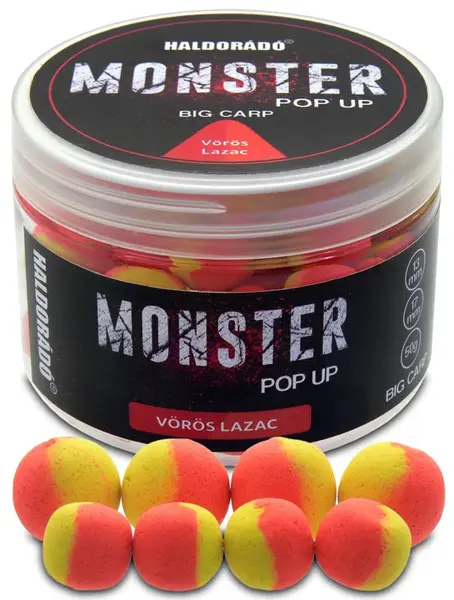 Haldorádó pop-up monster big carp 50 g 13+17 mm - červený losos