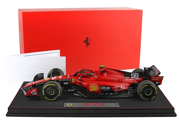 Ferrari SF-23 55 Carlos Sainz Formula One F1 "Belgian GP" (2023) Limited Edition to 24 pieces Worldwide 1/18 Diecast Model Car by BBR