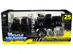1966 Chevrolet C60 Flatbed Truck Matt Black and 1993 Chevrolet 454 SS Pickup Truck Matt Black "Muscle Transports" Series 1/64 Diecast Models by Muscl