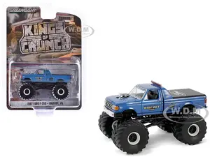 1987 Ford F-250 Monster Truck Blue Metallic "Bigfoot 6" "Kings of Crunch" Series 15 1/64 Diecast Model Car by Greenlight