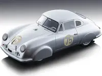 1951 Porsche 356 SL 75 Silver Metallic "Porsche Racing 75th Anniversary Edition" Limited Edition to 100 pieces Worldwide "Mythos Series" 1/18 Model C