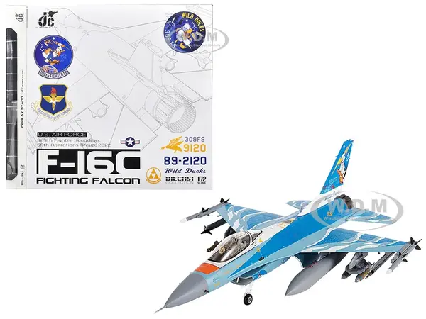 Lockheed F-16C Fighting Falcon Fighter Aircraft "309th Fighter Squadron 56th Operations Group Wild Ducks" (2022) United States Air Force 1/72 Diecast