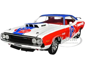 1970 Dodge Challenger R/T Hemi White with Red and Blue Stripes with Red Interior "VP Racing" Limited Edition to 5710 pieces Worldwide 1/24 Diecast Mo