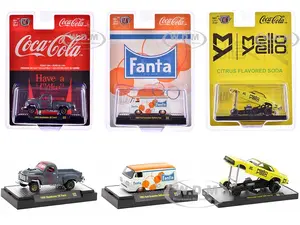 "Sodas" Set of 3 pieces Release 44 Limited Edition to 8250 pieces Worldwide 1/64 Diecast Model Cars by M2 Machines
