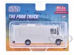 Food Truck Plain White with Graphics 1/64 Diecast Model by American Diorama