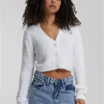 Dámský zkrácený svetr Feather bílý