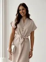 Resti Women’s mini dress with short sleeves and a buttoned neckline