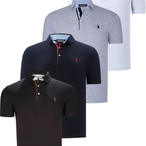 ŠTVORKOLKA T8582 ROSNÁ PÁNSKE TRIČKO-ČIERNA-BIELA-NÁMORNÍCKA MODRO-ŠEDÁ