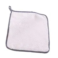 Square Dish Cloth Dish Towel with Lanyard Kitchen Cleaning Cloth 25 x 25 White