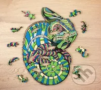 Drevené puzzle – chameleón veľkosť M - puzzle z kategorie 3D puzzle