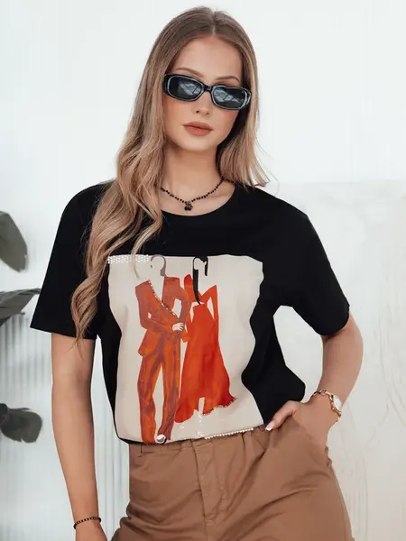 T-shirt damski COMDI czarny Dstreet