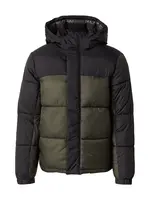 JACK & JONES Zimná bunda 'JCOUNION'  tmavozelená / čierna