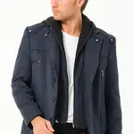 K7532 DEWBERRY MEN'S COAT-DIAGONAL NAVY BLUE