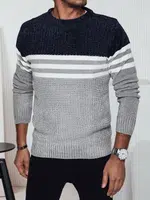 Sweter męski w paski szary Dstreet