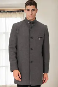 PLT8367 DEWBERRY MEN'S COAT-STRAIGHT GREY-2