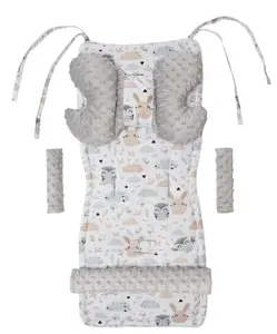 Medi Partners Stroller insert in a 4-piece set – Polana + gray Minky