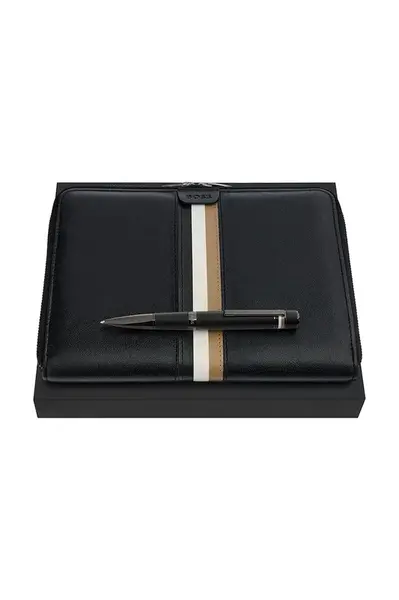 Dárková sada: kancelářská složka a propiska BOSS černá barva