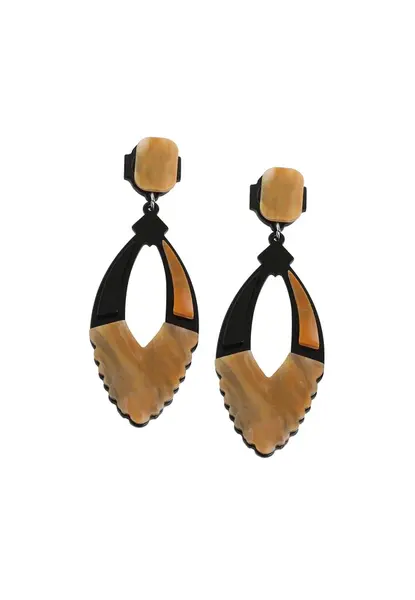 SOHI Náušnice 'Edythe'  hnedá