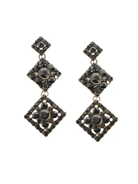 SOHI Náušnice  čierna / strieborná