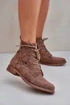 S. BARSKI Šněrovací Boty S Vyřezávaným Vzorem S.Barski