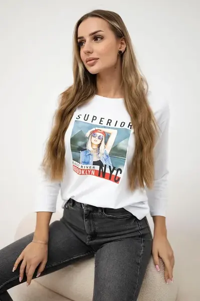 Halenka s potiskem Superior bílá