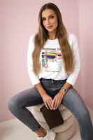 Halenka s potiskem Summer Girl bílá