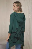 Mikina s cyklistickým potiskem zelená