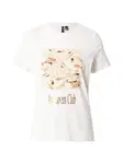 VERO MODA Tričko  béžová / zlatá / biela