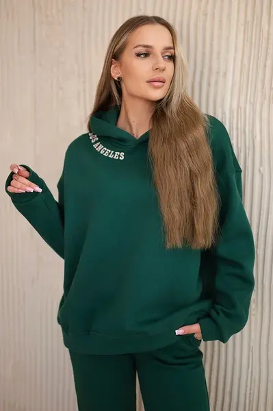 Zateplená souprava s výšivkou Los Angeles zelená