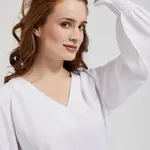 Dámská halenka s krajkou na zádech MOODO - bílá