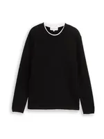 TOM TAILOR DENIM Sveter  čierna / biela